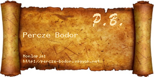 Percze Bodor névjegykártya